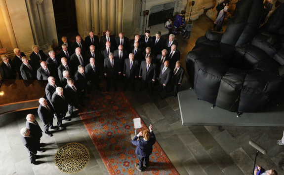 Welsh Male Choir singing in a castle